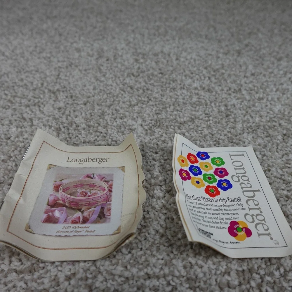 Longaberger 2003 Horizon of Hope Basket American Cancer Society Pink Whitewash